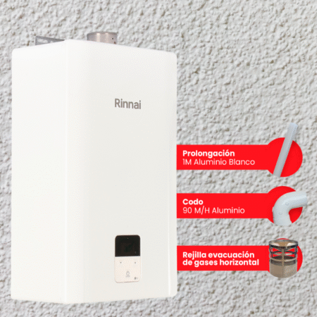 Calefon Rinnai Tiro Forzado 8 Litros + Kit Evacuación